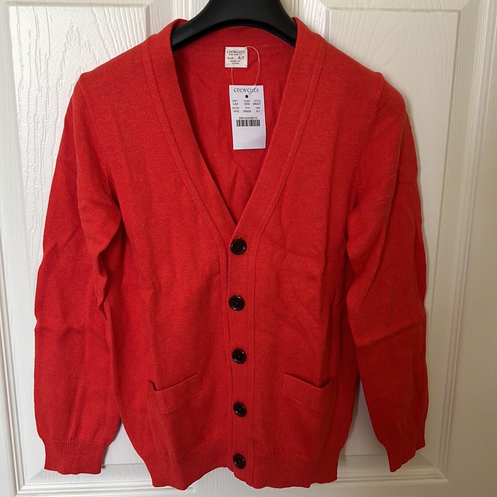 Jcrew brand new kids cotton-cashmere cardigan sweater size 6-7
